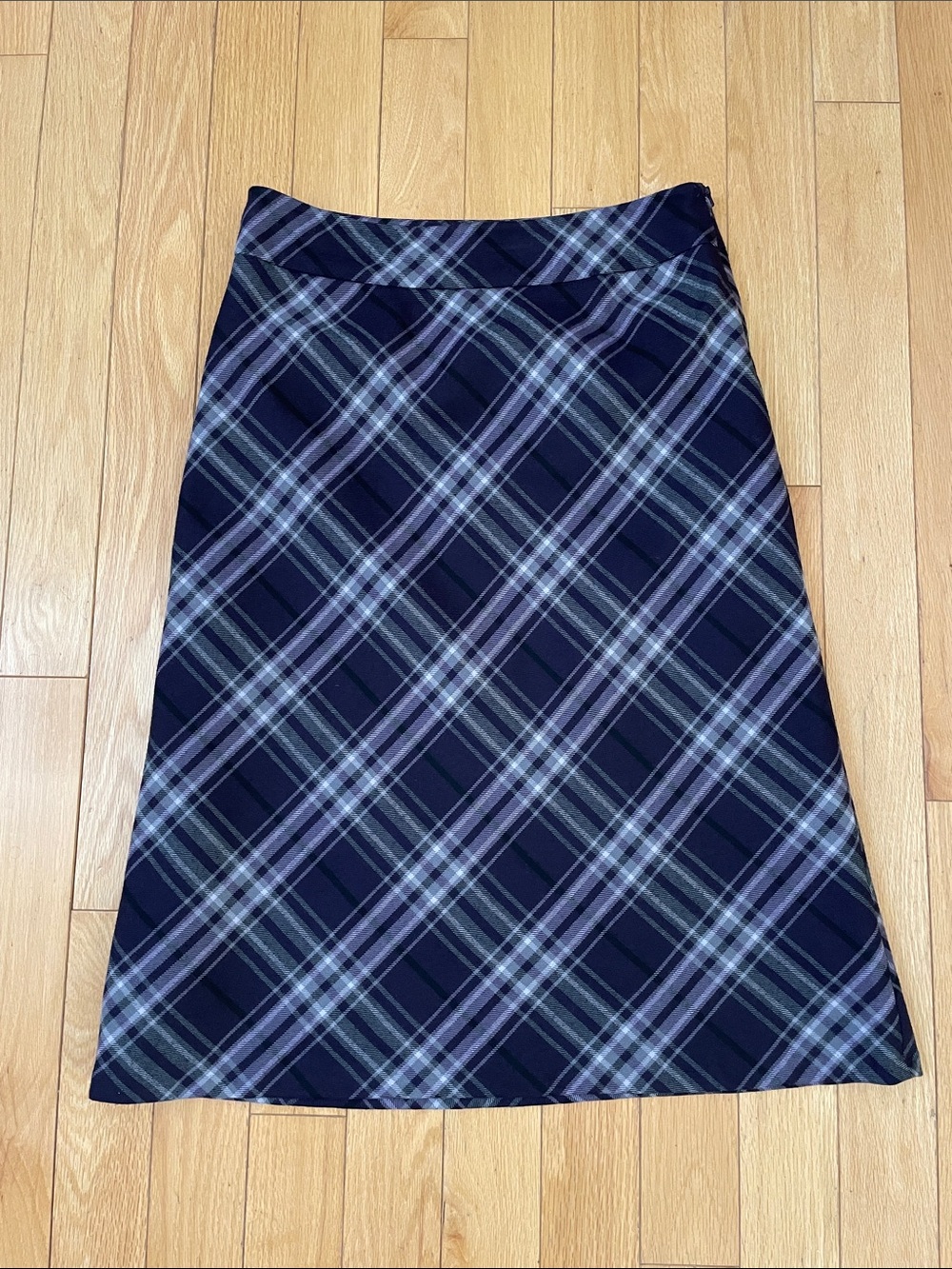 Talbots Purple Plaid A-Line Skirt